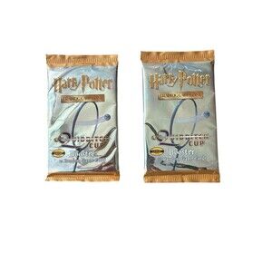 Vintage Harry Potter Quidditch Cup Random Booster Trading Cards 2 SEALED Packs